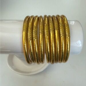 Budhagirl GOLD ALL WEATHER BANGLES (SET OF 9)